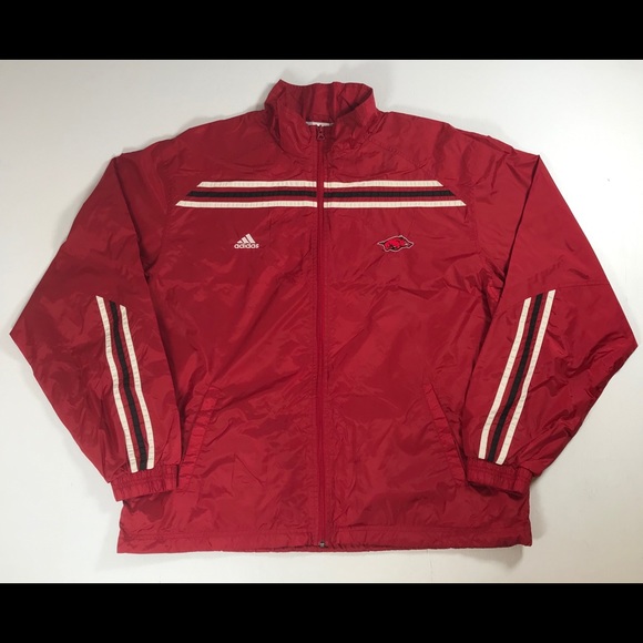 adidas Other - Adidas Arkansas Razorback Windbreaker mens XL Red